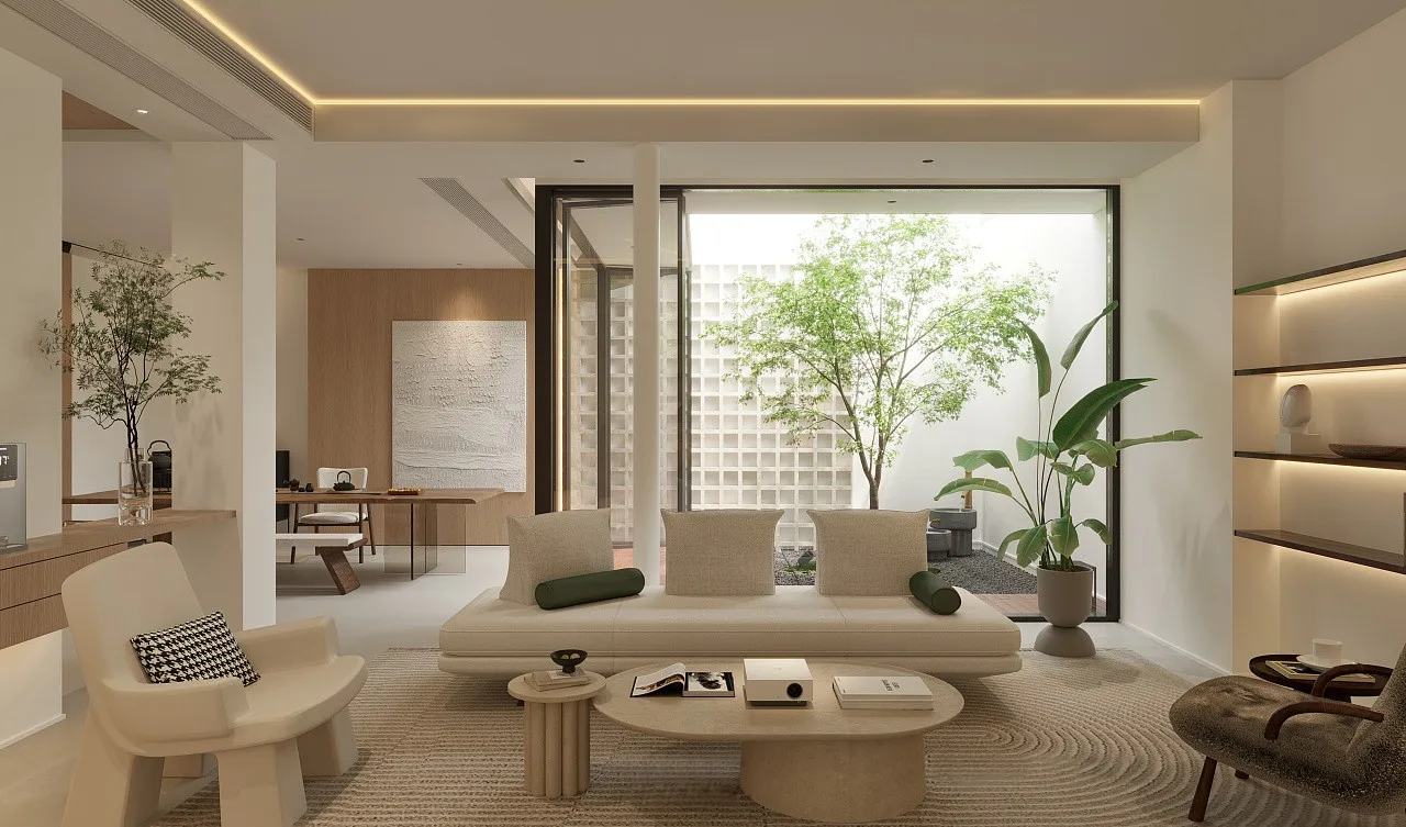 Area kerja rumah dengan furniture modern