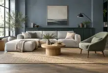 Ruang tamu modern dengan furniture Serispacia